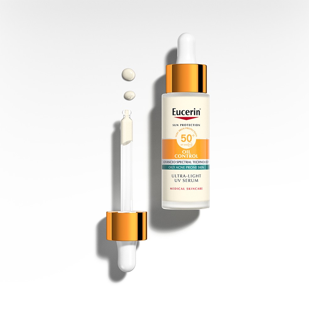 Protetor Solar Oil Control Sérum Ultraleve FPS 75, Eucerin — Foto: Divulgação