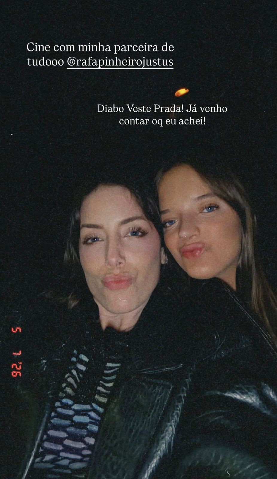 Irmãs! Fabiana e Rafa Justus curtem noite de cinema para assistir ‘O Diabo Veste Prada 2’