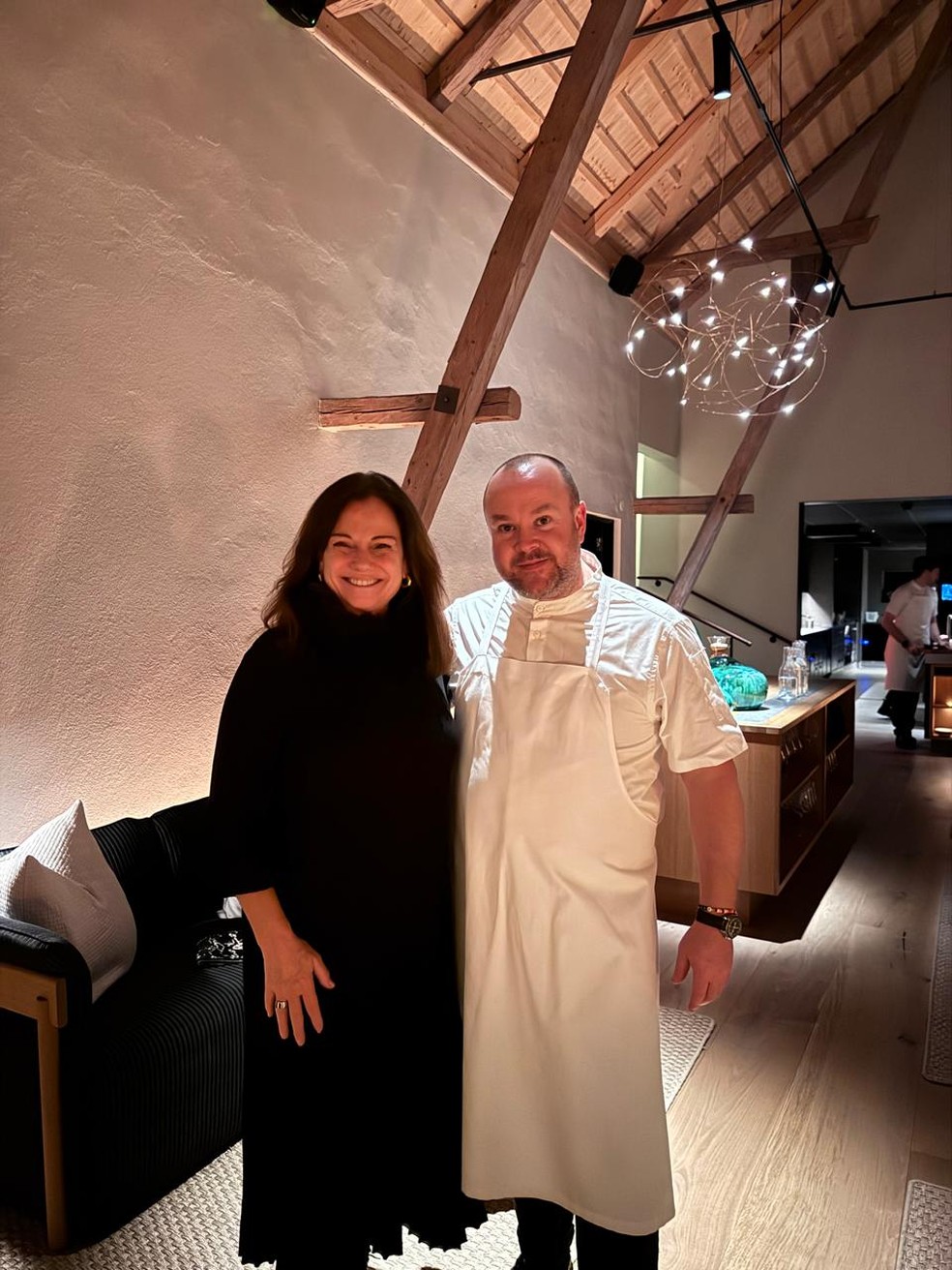 Rosa Moraes e o chef Daniel Berlin — Foto: Acervo Pessoal