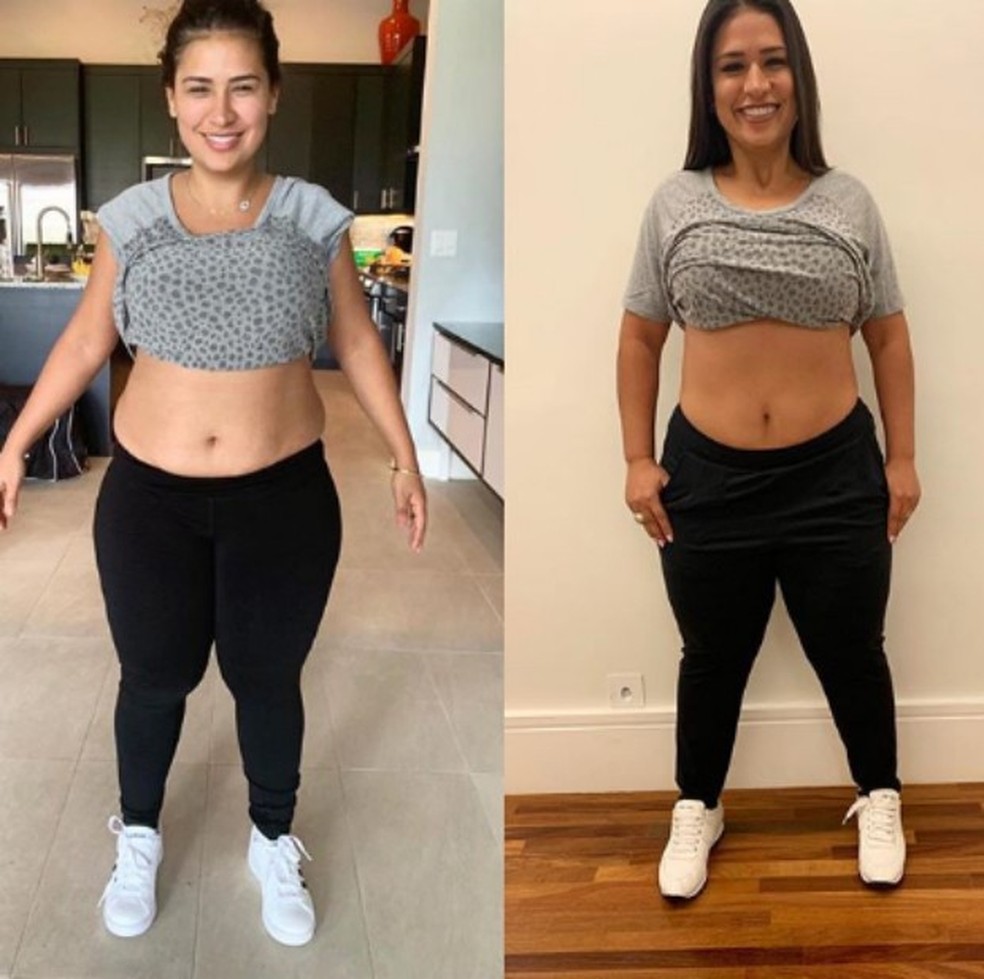 Simone mostra antes e depois após emagrecer 8 Kg: 'comprometimento'