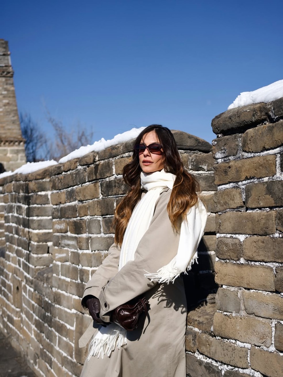 Mari Gonzalez exibe registros de passeio com Pippo Marques na Muralha da China — Foto: Reprodução/Instagram