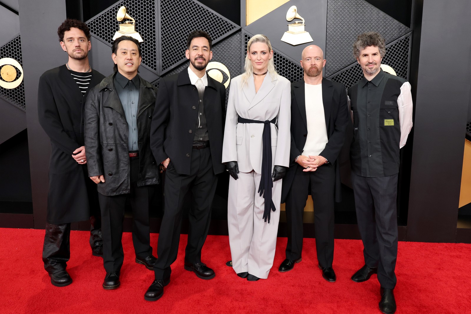Colin Brittain, Joe Hahn, Mike Shinoda, Emily Armstrong, Dave Farrell and Brad Delson — Foto: Getty Images