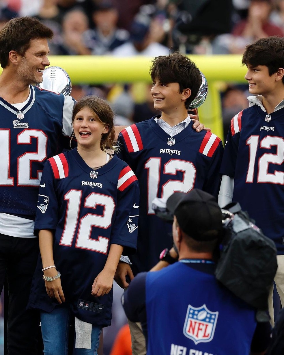Tom Brady com os filhos — Foto: Instagram