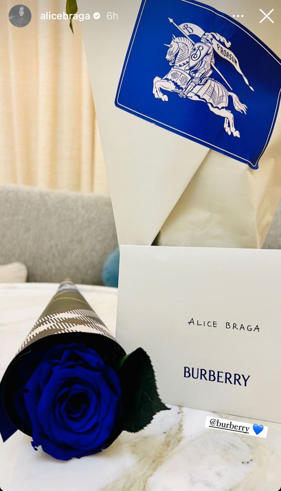 Stories Alice Braga — Foto: Reprodução/Instagram