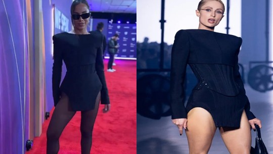 Anitta aposta em look desfilado por Paris Hilton durante a semana de moda parisiense